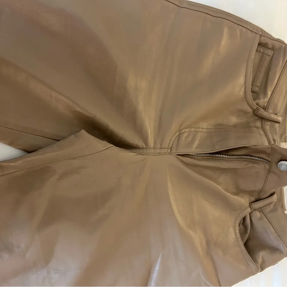 Aritzia Wilfred Beige Leather Trousers - Picture 2 of 4